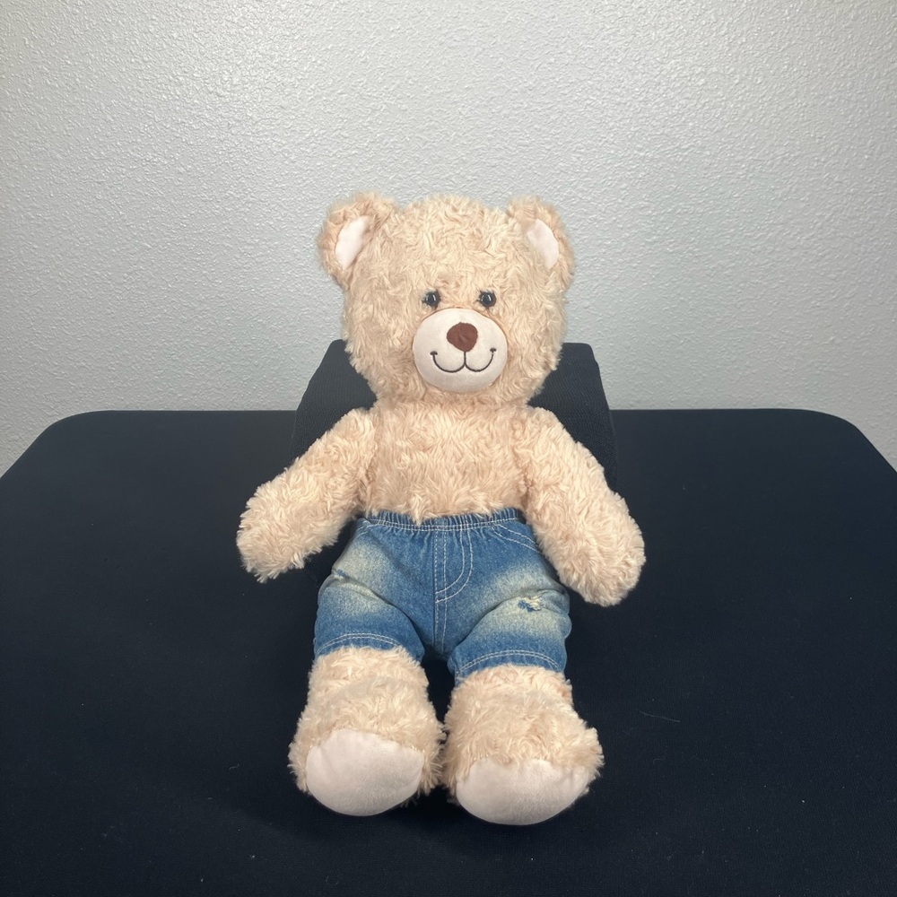 BAB Build-A-Bear Plush Teddy 18" With Shorts Tan/Light Brown Bear Stuffed Animal